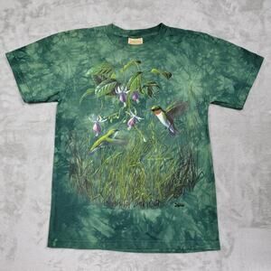 Vtg 90s 1998 The Mountain James Hautman Hummingbird Flower Nature T-Shirt Medium